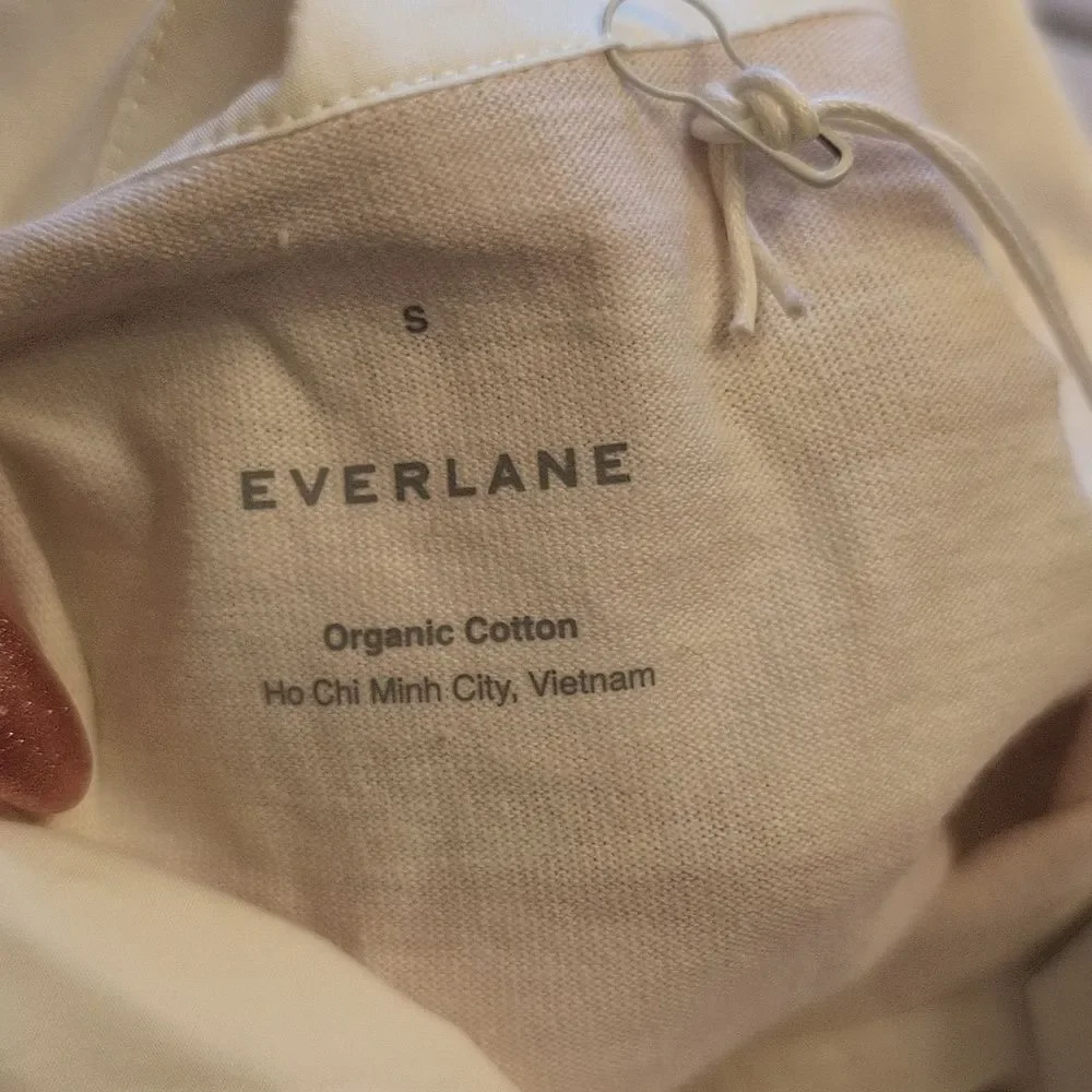 Lot Of 2 NWT Everlane Organic Cotton Polos Short Sleeve Top Mauve White Stripe S - Picture 13 of 16